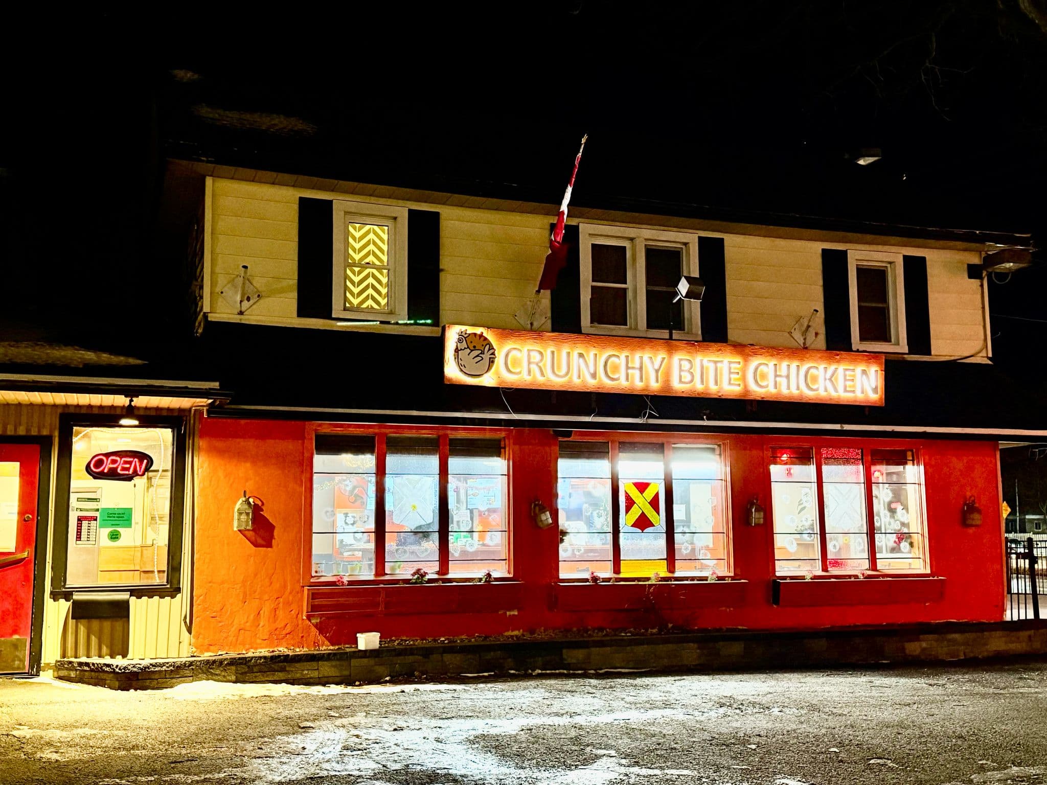 Crunchy Bite Chicken — next door, nighttime